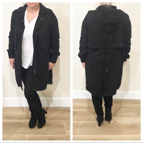 Pistola Black Hooded Soft Tencel Light Jacket Coat - Picture 1 of 7